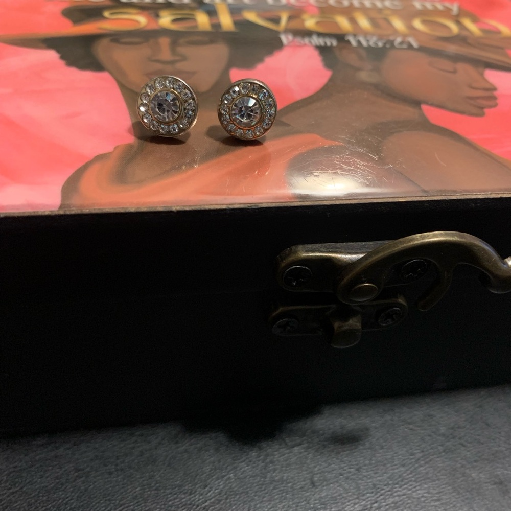 Elegant Silver and Diamond Studded Earrings